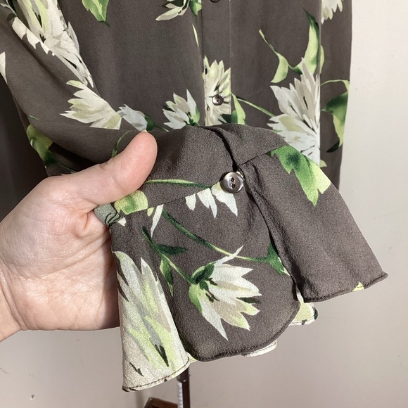 Floral Romantic Blouse Classy Office Elegant - Picture 11 of 16